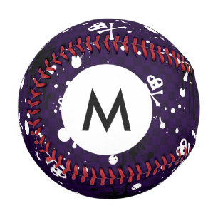 Dunkles Monogramm Emo Muster mit Paint Baseball