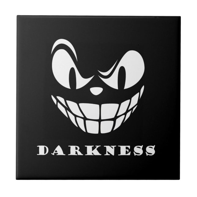 Dunkles Monster-Gesicht Fliese (Vorderseite)