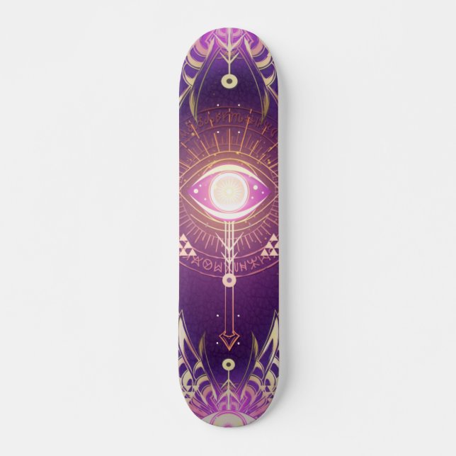 Dunkles mystisches arksches Auge der Ewigkeit Skateboard (Vorne)
