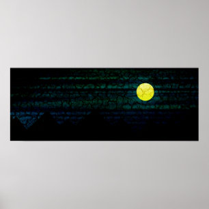 Dunkles Nachtvollmond-Plakat Poster