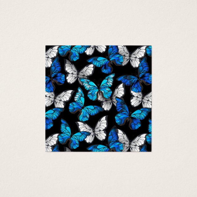 Dunkles Nahtloses Muster mit blauen Schmetterlinge (Vorderseite)