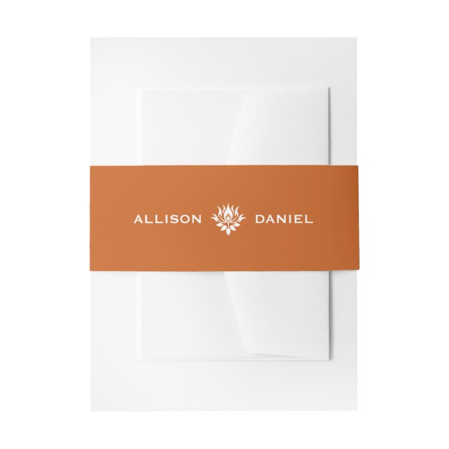 Dunkles Orange Boho |  Einladungsbanderole (Vorderseite Beispiel)