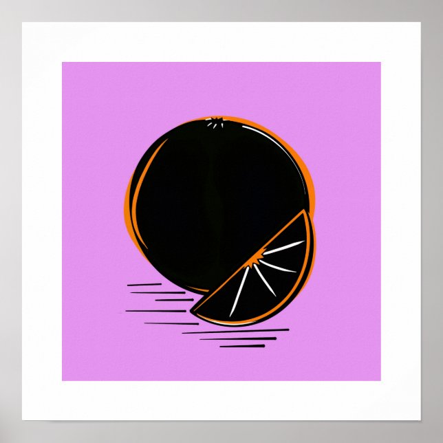 Dunkles Orange – Minimale Grafik Kunst  Poster (Vorne)