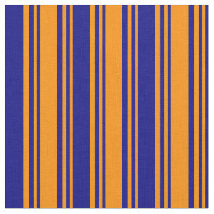 Dunkles Orange und blaues Streifenmuster Stoff