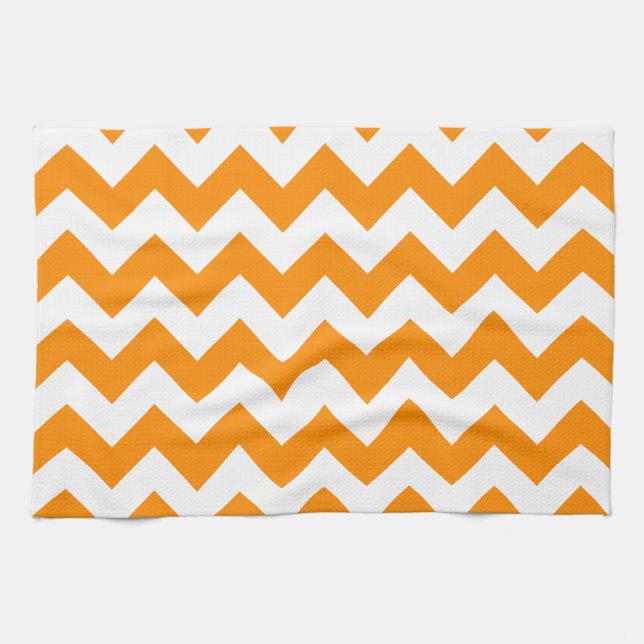 Dunkles Orange-Zickzack Handtuch (Horizontal)