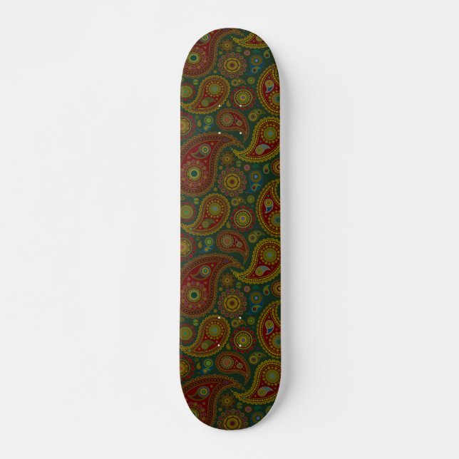 Dunkles Paisley Skateboard (Vorne)