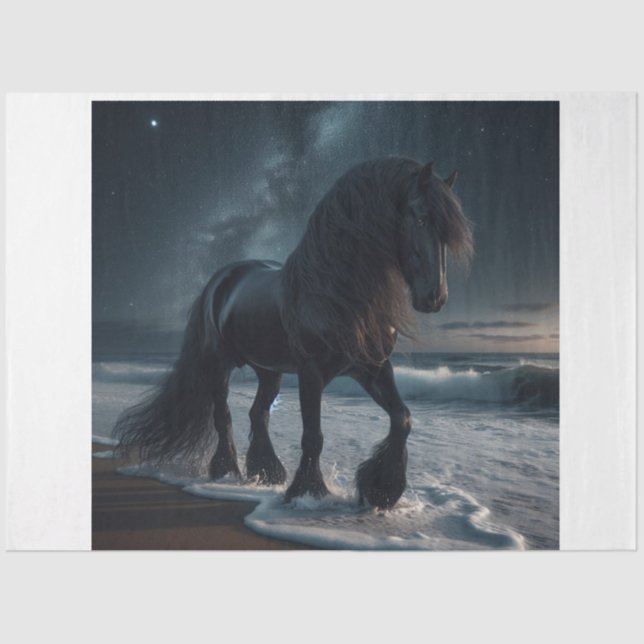 Dunkles Pferd Seidenpapier (Vorderseite)