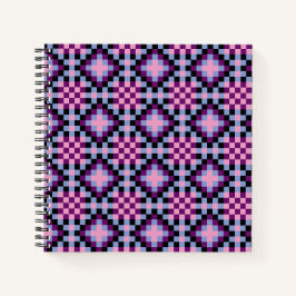 Dunkles Pixel Muster Notizbuch