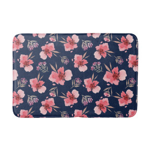 Dunkles rosa Aquarell-Muster Badematte