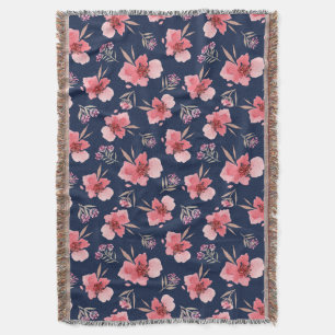 Dunkles rosa Aquarell-Muster Decke
