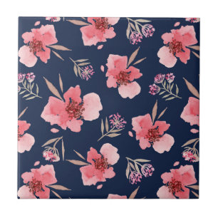 Dunkles rosa Aquarell-Muster Fliese