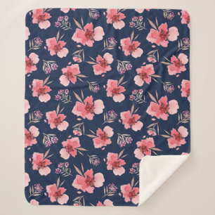 Dunkles rosa Aquarell-Muster Sherpadecke