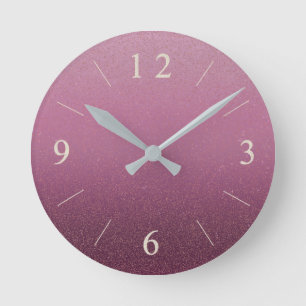 Dunkles Rosa erröten die bezaubernde Runde Wanduhr