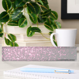 Dunkles Rosa falscher glänzender Glitter Funken Namensplakette