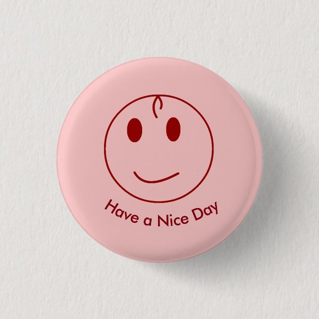 Dunkles rotes Gesicht Button (Vorderseite)