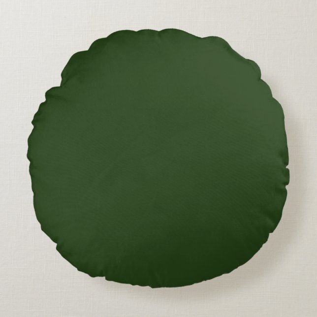 Dunkles rundes Kissen Forest Greens (Vorderseite)