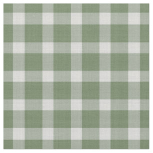 Dunkles Salbeigrün und weiß kariertes Gingham-Karo Stoff