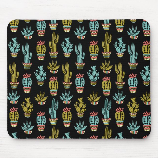 Dunkles Schmutz-Kaktus-Muster Mousepad (Vorne)
