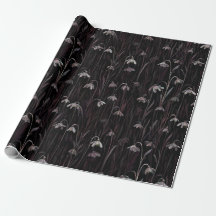 Dunkles Schneeglöckchen-Wrap-Papier