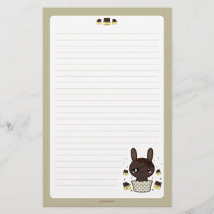 Dunkles Schokoladen-Trüffel-Häschen Briefpapier