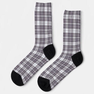 Dunkles Silber, weiße Mischfarben, Kariertes Muste Socken