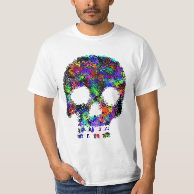 Dunkles Spritzer-Schädel-T-Shirt T-Shirt (Vorderseite)