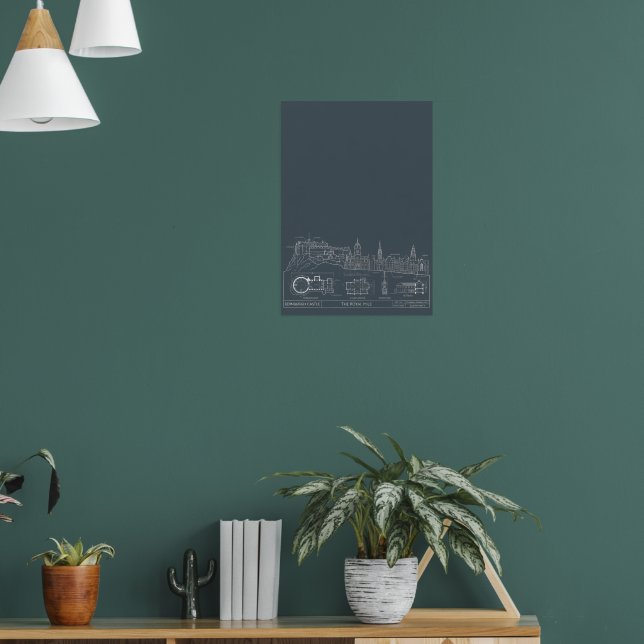 Dunkles Stadtplanposter im Blueprint-Stil Poster (Wohnzimmer 1)