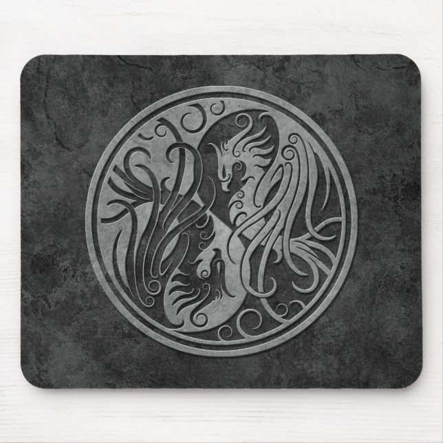 Dunkles SteinYin Yang Phoenix Mousepad (Vorne)