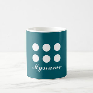 Dunkles Teal-Trendy-Modern-Minimalist-Chic-Name Kaffeetasse