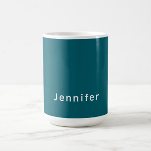 Dunkles Teal-Trendy-Modern-Minimalist Ihr Name Kaffeetasse