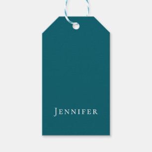 Dunkles Teal-Trendy-modernes Minimalistisches Dein Geschenkanhänger