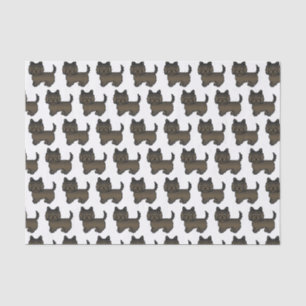 Dunkles Tigerfell Cairn Terrier Cartoon-Hund-Muste Seidenpapier
