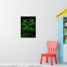 Dunkles tropisches botanisches Poster | Kräftige g