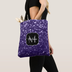 Dunkles ultraviolettes lila Glitter-Glitzern Tasche