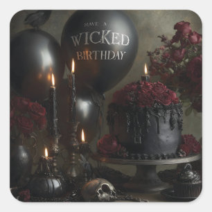 Dunkles und moody Gothday Still Life Quadratischer Aufkleber