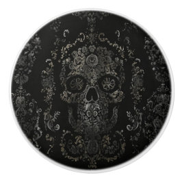 Dunkles Verziertes Schädeldesign Keramikknauf