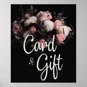 Dunkles vintage Blumenkarten & Geschenke Poster