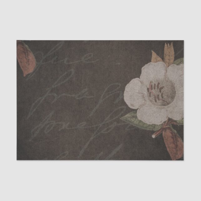 Dunkles Vintages Blume-Dekoupage-Tissue-Papier Seidenpapier (Vorderseite)