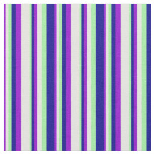Dunkles Violett, weißes, grünes und dunkelblaues M Stoff