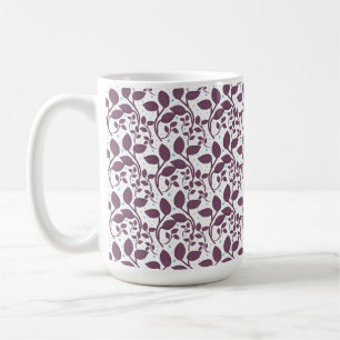 Dunkles violettes Blattmuster, eleganter botanisch Kaffeetasse