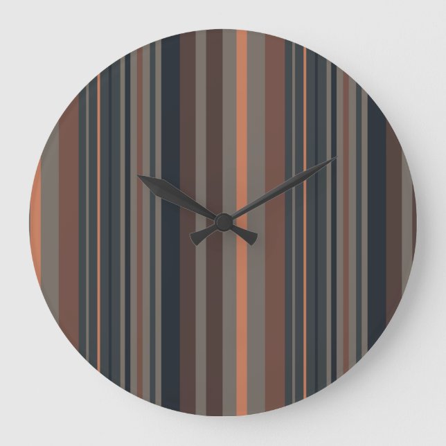 Dunkles Waldstreifen-Design  Große Wanduhr (Vorderseite)