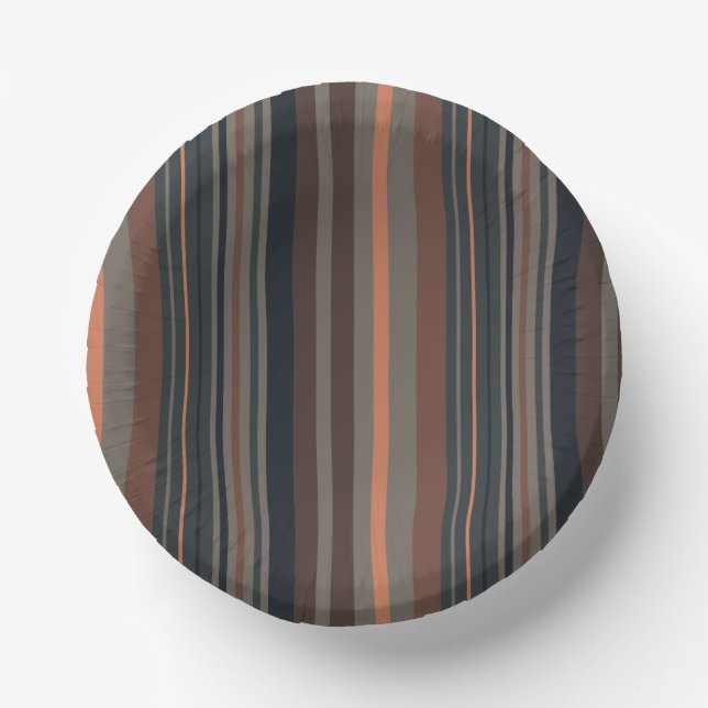 Dunkles Waldstreifen-Design  Pappteller (Vorderseite)