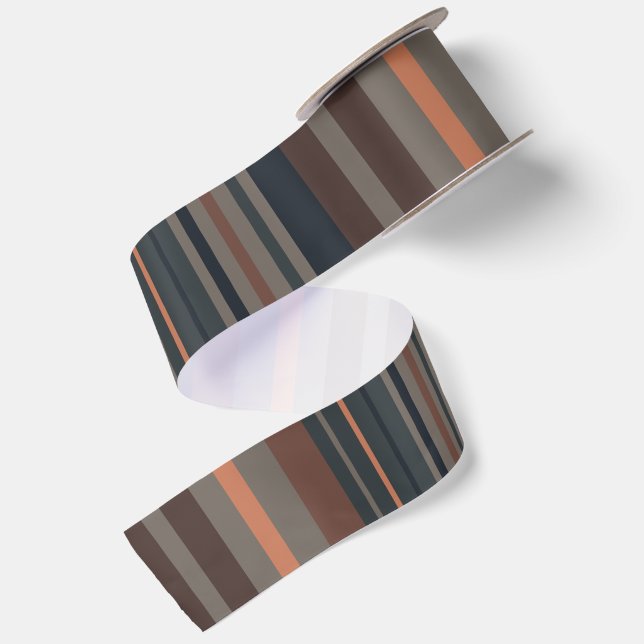 Dunkles Waldstreifen-Design  Satinband (Rückseite)