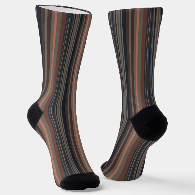 Dunkles Waldstreifen-Design  Socken (Gewinkelt)