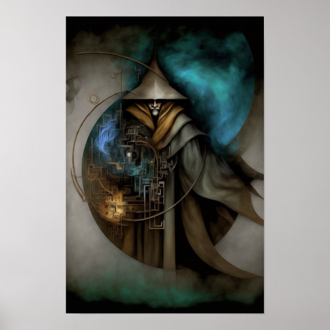 Dunkles Zauberer Fantasy Poster | Zauberer Dekorat (Vorne)