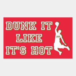 DUNKT ES, ALS WÜRDE ES HEISSER Basketball SEIN Rechteckiger Aufkleber