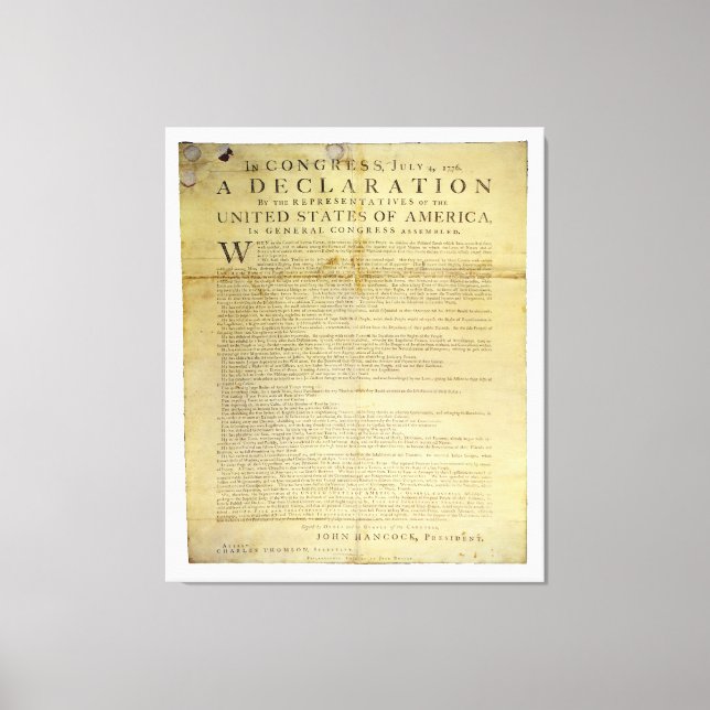 Dunlap Broadside Declaration of Independence 1774 Leinwanddruck (Vorderseite)