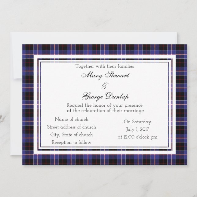 Dunlap Scottish Wedding Einladung (Vorderseite)
