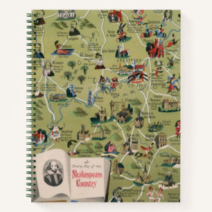 Dunlop Karte Shakespeare Country, England Notizbuch