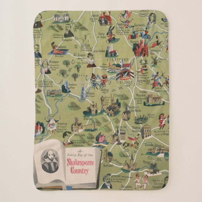 Dunlop Karte von Shakespeare-Land, England Sherpadecke (Vorderseite)